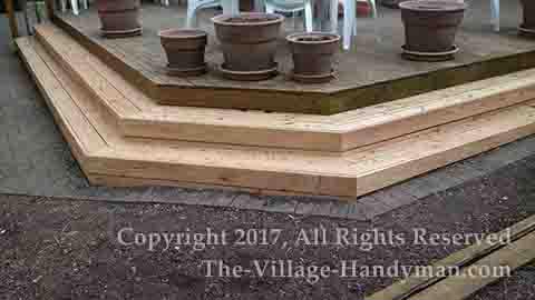 Custom deck stairs hexagonal design